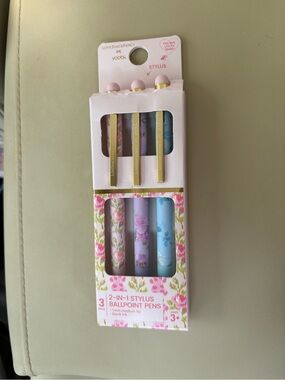 LoveShackFancy x Target Floral Stylus Ballpoint Pens - Pink, Lavender, Blue